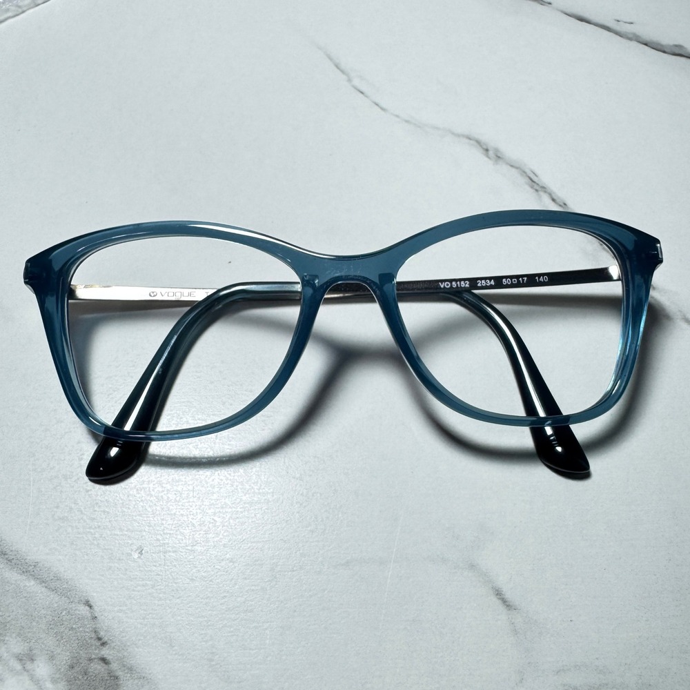 Vogue VO 5152 2534 Blue Silver Cat Eye Eyeglasses Frames 50-17-140